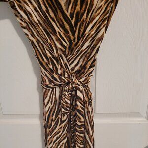 Michael Kors Brown White Zebra Print Size 2 Dress
